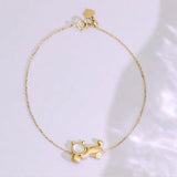 Cat Design Jade Cabochon Necklace in 18K Yellow Gold