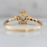 1.5ct Salt & Pepper Diamond Pear Rose Cut 18K Gold Wedding Ring