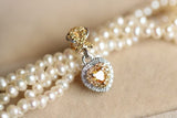 Heart-Shaped Fancy Yellow Diamonds Necklace in 18K White Gold