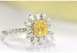 Fancy Yellow Diamonds Cushion Ring in 18K Yellow Gold