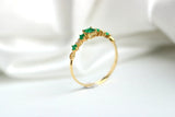 Five Square Cut Emerald Stackable Ring in 18K Yellow Gold