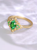 Tsavorite Free Form Ring in 18K Yellow Gold