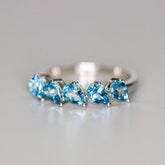 Santa Maria Aquamarine Teardrop Ring - 18K White Gold