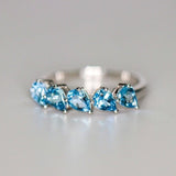 Santa Maria Aquamarine Teardrop Ring - 18K White Gold