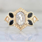 1.25ct Hexagon Cut Diamond Ring in 14K Yellow Gold
