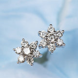 Snowflake Diamonds Wedding Earrings in 14K White Gold
