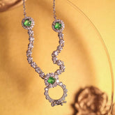 Emerald & Diamonds Necklace in 18K White Gold