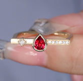 Hippocrepiform Ruby 18K Gold Geometric Ring