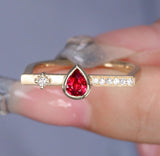Hippocrepiform Ruby 18K Gold Geometric Ring