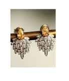 Fancy Yellow Diamonds Leaf Design Earrings in 18K Yellow Gold
