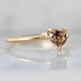 Champagne Brown Diamonds Heart-Shaped Ring in 18K Yellow Gold