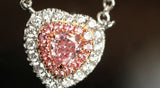 Pink Diamond Heart-Shaped Necklace in 18K White Gold