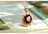 5ct Red Tourmaline & Diamond Pendant - 18K Yellow Gold