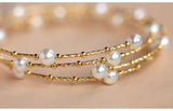 Multi-Strand Akoya Pearl Bracelet in 18K Yellow Gold