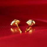 Pear Shape White Diamond Earrings in 18K Yellow Gold