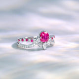 Pink Sapphire Diamonds Infinity Ring in 18K White Gold