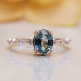 1.35ct Sapphire Oval Cut & Diamond Ring in 18K Yellow Gold