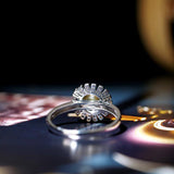 1ct Chrysoberyl Cat’s Eye Cabochon Ring with Diamond Halo in 18K Gold