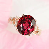 2.23ct Rubellite Oval Cut Ring with Diamond Accent in 18K Yellow Gold