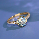 1.93ct Aquamarine Diamond Engagement Ring - 18K Yellow Gold