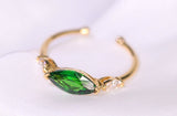 1ct Tsavorite Marquise Cut Open Ring - 18K Yellow Gold