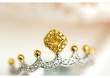 Fancy Yellow Diamonds in 18K Two Tone Gold