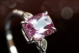 1.03ct Pinkish Spinel & Diamond Ring in 18K White Gold