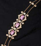 2ct Pink Sapphire & Diamonds Bracelets in 18K Yellow Gold