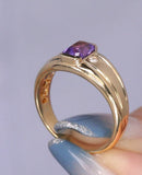1ct Milky Purple Sapphire 18K Yellow Gold Ring