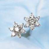 Snowflake Diamonds Wedding Earrings in 14K White Gold