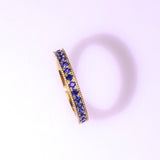 Blue Sapphire Channel Set 18K Yellow Gold Band Ring