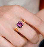 3.3ct Purple Spinel Stackable Ring - 18K Yellow Gold