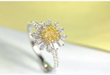Fancy Yellow Diamonds Cushion Ring in 18K Yellow Gold