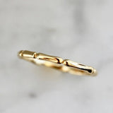 Bamboo Design Band Ring in 14K White Gold