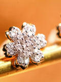 Sakura Design Diamonds Earrings in 18K White Gold