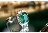 2.23ct Emerald & Diamond Ring - 18K White Gold