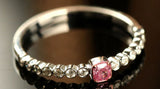 Pink Diamond Cushion Cut Ring - 18K White Gold