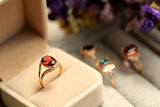 3ct Oval Red Tourmaline Ring in 18K Yellow Gold