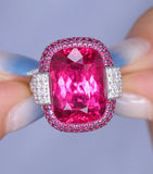 15.68ct Rubellite Diamond Ring - Platinum 950