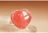 15ct Rhodochrosite Heart Shape 18K Gold Ring