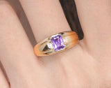 1ct Milky Purple Sapphire 18K Yellow Gold Ring