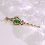 Scepter Tsavorite & Sapphire Pendant in 18K Yellow Gold