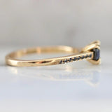 1ct Round Black Diamond Ring - 18K Yellow Gold