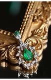1.8ct Emerald & Diamond Vintage Pendant in 18K White Gold
