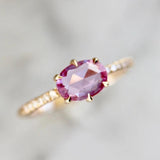 1ct Hot Pink Sapphire Ove Cut 18K Yellow Gold Ring