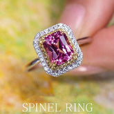 2.5ct Purple Pink Spinel Halo Platinum 950 Engagement Ring