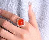 15ct Spessartite Garnet Statement Ring in Platinum 950