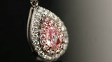 Pink Diamond Pear Shape Necklace - 18K White Gold