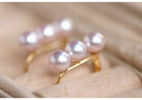 6mm Six Akoya Pearl 18K Yellow Gold Earrings
