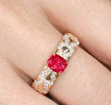 1ct Jadi Spinel 18K Yellow Gold Ring with Diamonds